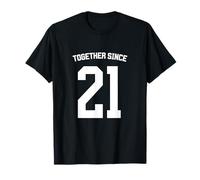 Together Since 2021 Fiançailles Mariés Amis Couples Rétro T-Shirt
