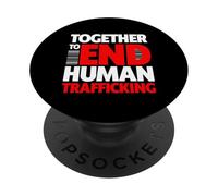 Together to End Human Trafficking - Finis la Circulation Humaine PopSockets PopGrip Adhésif