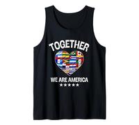 Together We are America Heart Flags Débardeur