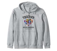 Together We are America Heart Flags Sweat à Capuche
