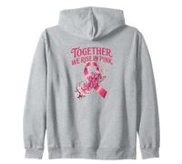 Together We Rise in Pink - Papillon de Sensibilisation au Cancer du Sein Sweat à Capuche