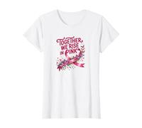 Together We Rise in Pink Shirt - Sensibilisation au Cancer du Sein T-Shirt