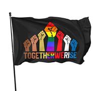 Together We Rise - Protection anti-UV décorative à imprimé drapeau avec œillets en laiton 0,9 x 1,5 m