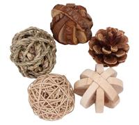 TOGEVAL 1 Ensemble 5 Pièces Cochon d'Inde grignotage Hamster grignotage Animal Compagnie Cage Jouets pour Chiens Rat en Bois pour Hamster Jouets de broyage des Dents de Hamster