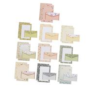 TOGEVAL 10 Ensembles Papeterie Papier Lettre avec Enveloppes Motif Fleurs Kit Stationery Paper Élegant pour Correspondance Bureau et Cadeaux