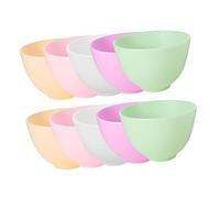 TOGEVAL 10 pièces Bols de Masque Facial Flexible pour Bricolage Bols Anti-chute pour Salon de Beauté et Spa Accessoires de Mélange pour Masques DIY Couleurs Mélangées
