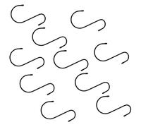 TOGEVAL 10 Pièces Crochets Métalliques S, Crochets de S Suspendre de Jardinière, Fer Noir, sans Outils, pour Tablier et Manique, Accroche Murale de Rangement