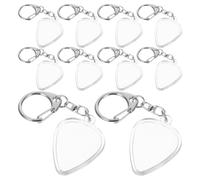 TOGEVAL 10 Pièces Guitar Pick Holder Keychain Portable Transparent Acrylic Case Lightweight Secure Storage for Acoustic Electric Guitar Accessories