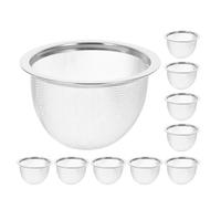TOGEVAL 10 pièces Lot de Filtres à Thé Inox Ronds Passoire Fine Acier Inoxydable Panier Infuseur Réutilisable pour Théières et Tasses Filtration Précise sans Fuite