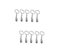 TOGEVAL 10 Pièces Porte-clés Petit Micro Miniature Le Micro Casque Trousseau De Messages Pour Les Couples De Couple Silver