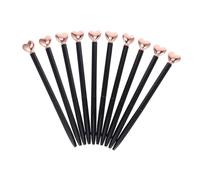 TOGEVAL 10 Pièces Stylish Heart Ballpoint Pens Refillable Metal Pens With Elegant Heart Topper For Creative Writing Office Use And Special Occasions