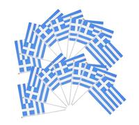 TOGEVAL 100 pièces Mini Drapeaux Grèce sur Bâton Portable Petits Drapeaux Main pour Décorations Fêtes à Thème et Événements Sportifs