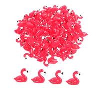 TOGEVAL 100 Pièces Miniature Flamingo Statues Mini Resin Flamingos for DIY Micro Garden Home Decor and Cake Toppers Compact Lightweight Tropical Animal Figurines
