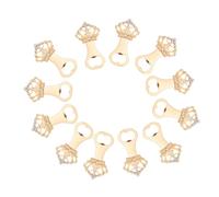 TOGEVAL 12 Pièces Décapsuleur Bière de Forme Couronne Dorée Ouvre Bouteille Manuel Multifonction pour Fête des Pères Lot pour Amateurs et Voyages