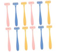 TOGEVAL 12 Pièces Rasoir Épilateur de Tondeuses à Poils Inoxydable pour Épilation des Jambes et Aisselles Outils de Rasage Pratiques Jaune Rose et Bleu Doux pour Peau