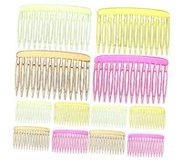 TOGEVAL 12pièces Peigne à Cheveux Classique Latéral Pince à Cheveux Coulissante Pour Femme Et Fille Petit Peigne Plastique Avec Dents Droites Et Torsadées