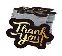 TOGEVAL 150 Pièces Cartes de Remerciement Élégantes Noires pour Petites Entreprises Cartes Appréciation Résistantes pour Détaillants Notes de Gratitude pour Clients