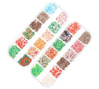 TOGEVAL 2 Boîtes Boîte de Compartiments Ornements Ongles Noël Soft Clay Décorations Nail Art Femmes Manucure Style Xmas Facile à Appliquer
