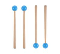 TOGEVAL 2 Paires Maillets de Percussion 4 Pièces Bleus pour Glockenspiel, Xylophone et Marimba, Baguettes en Aluminium Légères, Accessoires Polyvalents pour École et Orchestre