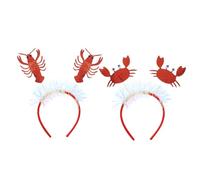TOGEVAL 2 Pièces Bandeaux Homard Et Crabe Décor De Cheveux Intéressant Bandeaux De Homard Cerceau De Cheveux D'halloween Bandeau De Fruits De Mer Déguisement D'halloween Rouge Accueil