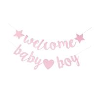 TOGEVAL 2 Pièces Banderole Fête Révélation de Pailletée Bannière pour Shower et Accueil Décorations Réutilisables pour Fête Prénatale et Photobooth