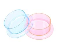 TOGEVAL 2 pièces Bol Eau et Mangeoire Anti-Renversement pour Petits Animaux Récipient Stable Plastique pour Lapin Hamster et Reptiles Set Bleu et Rose pour Alimentation et Hydratation