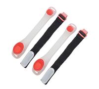 TOGEVAL 2 pièces Brassard LED de Sécurité Lumineux Bracelet Réfléchissant Légèrement Ajustable pour Course Marche et Randonnée Nocturne et Léger avec Boucle Sécurisée Rouge