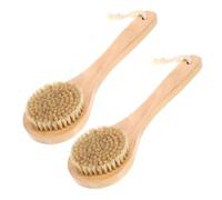 TOGEVAL 2 Pièces Brosse Bain Poils de Sanglier pour Exfoliation et Massage Corps Accessoires Bain pour Soin Peau