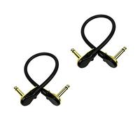 TOGEVAL 2 pièces Câble Patch Guitare Plaqué Or Flexible et Connecteur Plat pour Effets Instrumentaux et Audio