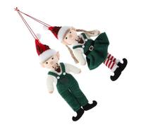 TOGEVAL 2 Pièces Christmas Tree Plush Elf Dolls Hanging Ornaments Stuffed Xmas Elf Figurines for Holiday Decorations and Giving