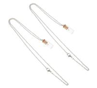 TOGEVAL 2 Pièces Collier Chrétien avec Pendentif Fiole Verre Bijou Inspirant Graines de Moutarde pour Homme et Femme Accessoire Léger et Symbolique de Foi