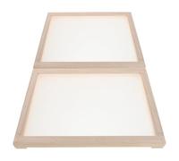 TOGEVAL 2 Pièces Égouttoir Empilable Double Couche en Bois Naturel avec Filet de Séchage Aéré 40,5 X 30 X 3 CM pour Herbes Aromatiques, Feuilles de Thé et Plantes Médicinales, la Cuisine