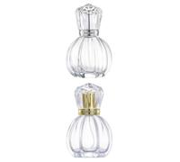 TOGEVAL 2 Pièces Flacon de Parfum Vide Vintage 50ml Forme Citrouille | Rechargeable, Format Poche pour Voyage, Décoration Élégante Salle de Bain, pour Lotions et Brume