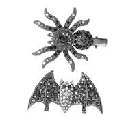 TOGEVAL 2 Pièces Gothic Spider Hair Barrettes Set Décor Halloween Accessoires Femme Clip Cheveux Soirée Fête Cosplay