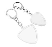 TOGEVAL 2 Pièces Guitar Pick Holder Box Transparent Pendant Compact High-Transparency Plectrum Case with Keychain for Guitarists Storage and Display