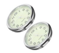 TOGEVAL 2 pièces Horloge de Voiture Autocollante Horloge Quartz Lumineuse pour Tableau de Bord Design Créatif Pratique Facile à Installer
