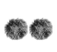 TOGEVAL 2 pièces Housse Microphone à Fourrure Douce Protection Anti-vent pour Micro Cravate de Bruit Compatible Plupart des Micros Lavable et Confortable