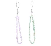 TOGEVAL 2 pièces Lanière Téléphone Perlée Cristal Naturel Dragonne Anti-perte Décorative pour Portable Accessoire Mode pour Bureau et Voyage