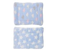 TOGEVAL 2 Pièces Lot de 2 Tapis de Couchage Épais et Doux en Flanelle Bleue 30X40 CM pour Lapins, Cochons D’Inde et Petits Animaux, Couverture D’Hiver Lavable et Isolante pour Cage,