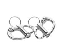 TOGEVAL 2 pièces Manille Inoxydable Pivotante à Ressort Fixe pour Bateau et Voilier Lot de Dégagement Rapide et Sécurisée pour Chargement et Fixation Marine