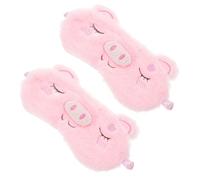 TOGEVAL 2 pièces Masque de Sommeil Adorable Peluche Rose Cochon Cache-yeux Occultant Doux pour Voyage Nuit Sieste Confortable et Anti-lumière pour Filles et Adultes