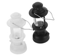 TOGEVAL 2 pièces Miniature Lampe à Pétrole Rétro LED pour Maison de Poupée Accessoires Décoratifs Vintage Lot de Lampes Miniatures Blanches et Noires et Scénographie