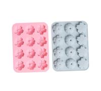 TOGEVAL 2 pièces Moule Silicone Fleurs Cavités Lot de Moule Pâtisserie Flexible pour Biscuits et Décoration et Sûr pour Cuisine Maison et Activités DIY Famille Couleur Couleur Aléatoire