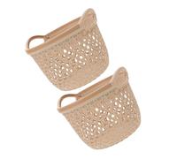 TOGEVAL 2 Pièces Panier à Linge Panier Étanche à Organisateur de Linge Creux Poignées pour Salle de Bain Beige