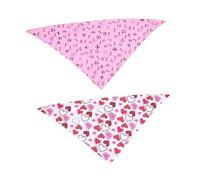 TOGEVAL 2 Pièces Pet Bandana Salive Serviette Amant Jour Chien Bavoir Triangle Écharpe Fournitures pour Animaux De Compagnie