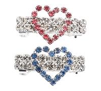 TOGEVAL 2 pièces Pet Hairpins Heart Shape Decorative Hair Clips for Dogs Cats Small Pets Accessories