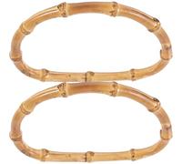 TOGEVAL 2 pièces Poignées de Sac à Main Bambou D-shape Légères et Antidérapantes Accessoires DIY pour Sacs à Main Purses et Fourre-tout Résistantes et Confortables