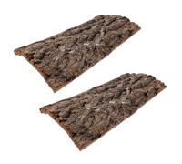 TOGEVAL 2 Pièces Reptile Bark Background Board Natural Cork Terrarium Climbing Platform Basking Loft for Turtle Lizard Habitat Decor