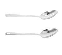 TOGEVAL 2 pièces Set de Cuillères de Service Acier Inoxydable Écumoire Fendue et Louche Filtre pour Cuisine Ustensiles de Table Résistants et Confortables
