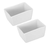 TOGEVAL 2 pièces Sucrier Céramique Rectangulaire Blanc Contenant Sucre Sachets Récipient Porcelaine Élégant pour Bol à Bonbons Minimaliste et Facile à Nettoyer